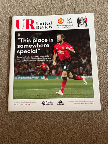Manchester United - United Review v Crystal Palace Premier League Programme