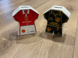 Manchester United Vintage 1996 Home and 1995 Away Football Shirt Money Box Set