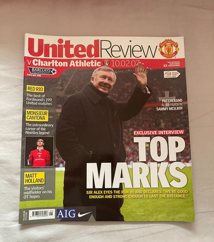 Manchester United - United Review v Charlton Athletic Premier League Programme