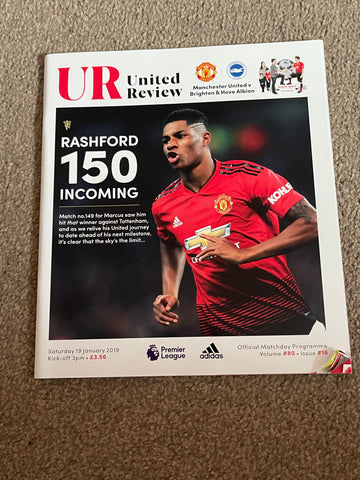 Manchester United - United Review v Brighton and Hove Albion Premier League Programme