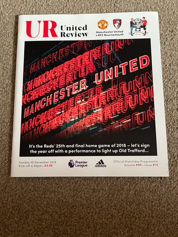 Manchester United - United Review v AFC Bournemouth Premier League Programme