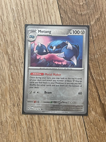 Pokémon TCG Metang Scarlet & Violet-Temporal Forces 114/162