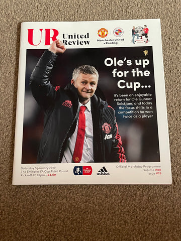 Manchester United - United Review v Reading FA Cup Programme