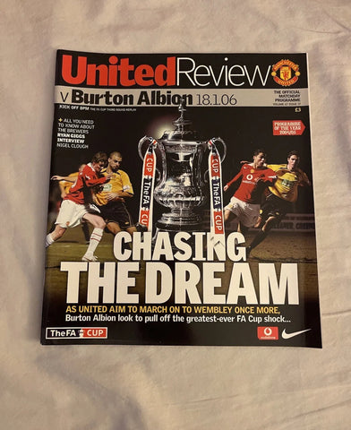 Manchester United - United Review v Burton Albion FA Cup Programme