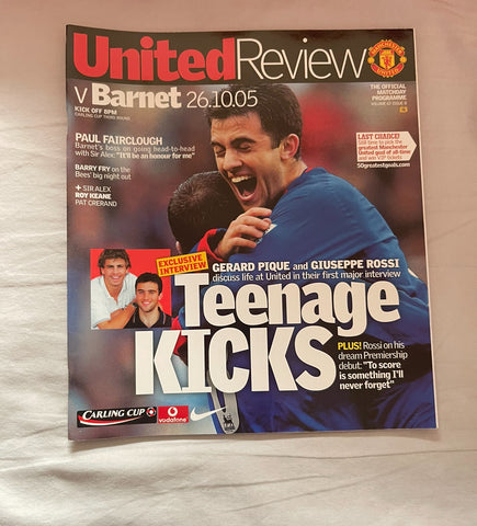 Manchester United - United Review v Barnet League Cup Programme