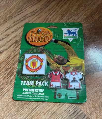 Vintage Man Utd Fridge Magic - Badge & Home/Away Kit Magnet Set 1996