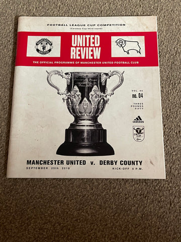 Manchester United - United Review v Derby County Programme