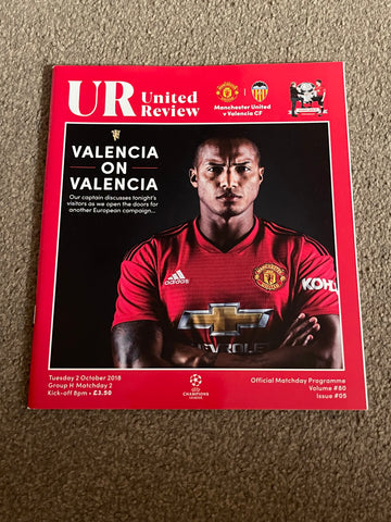 Manchester United - United Review v Valencia Champions League Programme