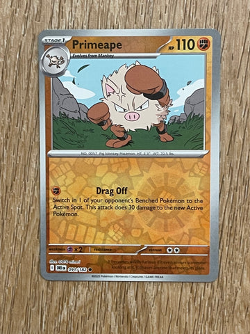 Pokemon SV Destined Rivals 091/182 Primeape (Reverse Holo)
