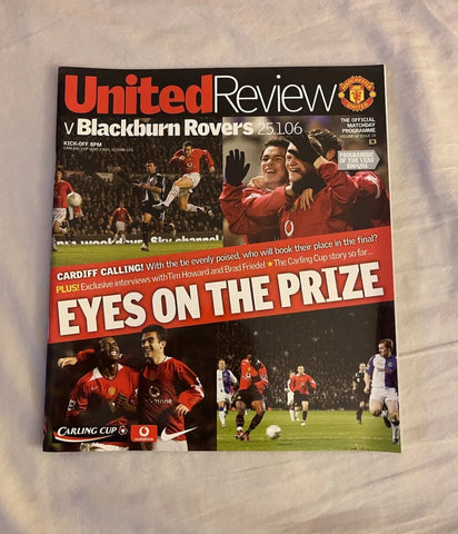 Manchester United - United Review v Blackburn League Cup Programme