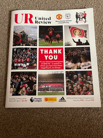 Manchester United - United Review v Cardiff City Premier League Programme