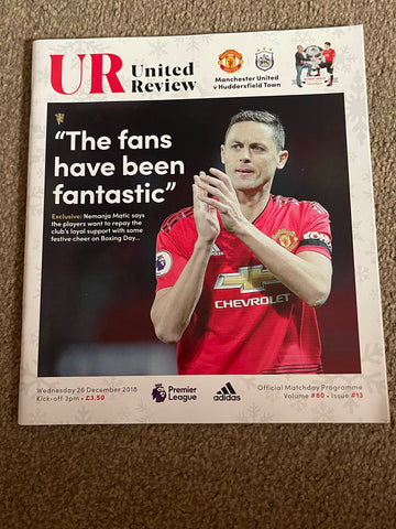 Manchester United - United Review v Huddersfield Town Premier League Programme