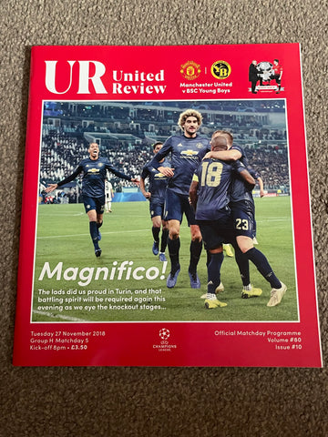 Manchester United - United Review v BSC Young Boys Champions League Programme