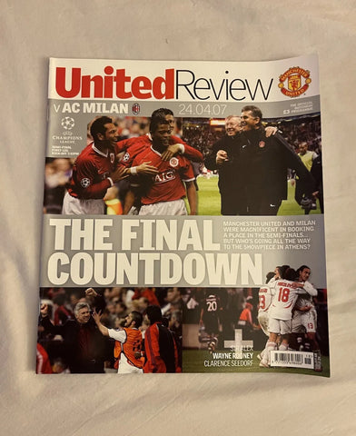 Manchester United - United Review v AC Milan Champions League Programme