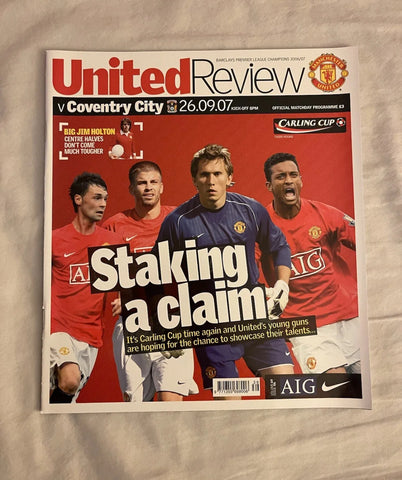 Manchester United - United Review v Coventry City League Cup Programme